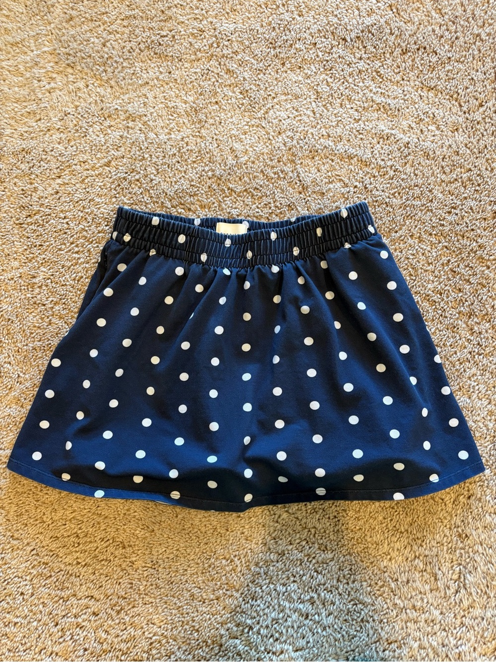 Byrdie Golf Polka Dot Navy Skirt with Elastic Waist